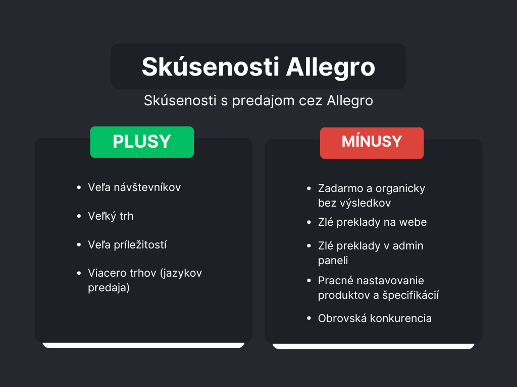 Predaj na Allegro trhovisku, výhody a nevýhody, plusy a mínusy, skúsenosti hodnotenie a recenzia predajcu